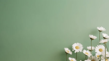 Chamomile background. Illustration Generative AIの素材