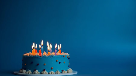 Birthday cake minimal background. Illustration Generative AIの素材