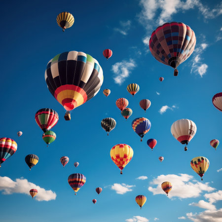 air balloon background. Illustration Generative AIの素材