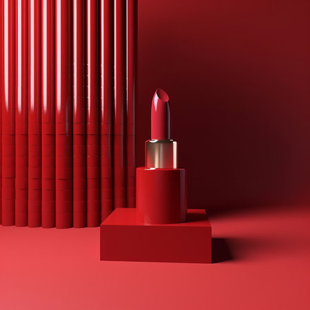 Red lipstick Illustration Generative AIの素材