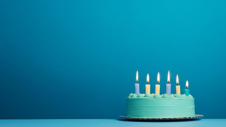 Birthday cake minimal background. Illustration Generative AIの素材
