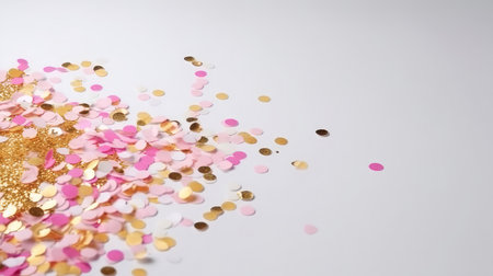 Pink confetti background. Illustration Generative AIの素材