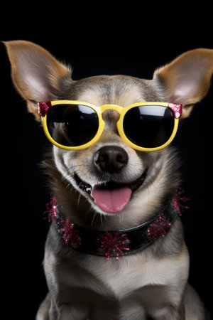 Cute happy dog portrait. Illustration Generative AIの素材