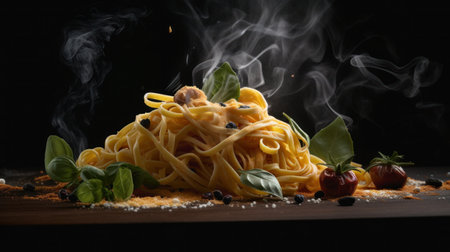 hot pasta. Illustration Generative AIの素材