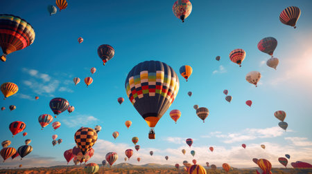 air balloon background. Illustration Generative AIの素材