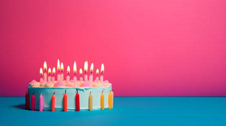 Birthday cake minimal background. Illustration AI Generativeの素材