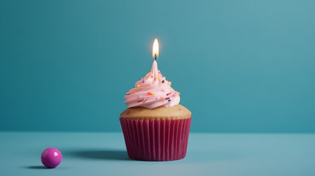 Birthday cake minimal background. Illustration AI Generativeの素材