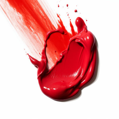 Red lipstick swab. Illustration Generative AIの素材
