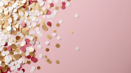 Pink confetti background. Illustration Generative AIの素材