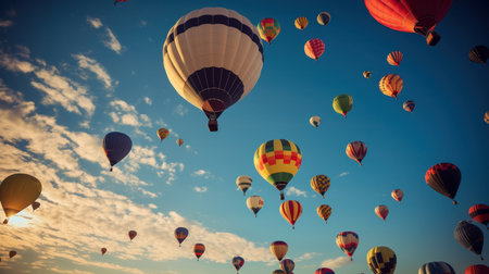 air balloon background. Illustration Generative AIの素材