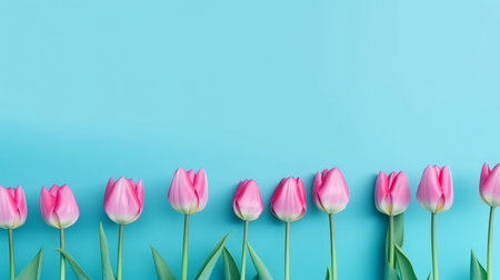 Tulip flowers background. Illustration Generative AIの素材