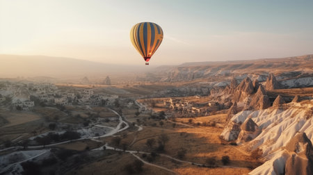 Air balloon background. Illustration Generative AIの素材