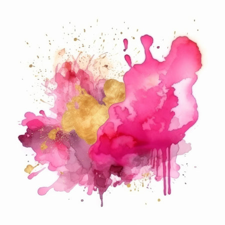 Watercolor pink splash. Illustration Generative AIの素材