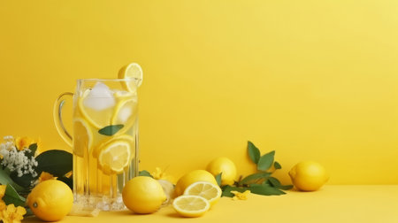 natural lemonade background. Illustration Generative AIの素材