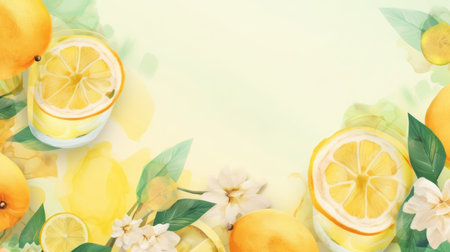 natural lemonade background. Illustration Generative AIの素材