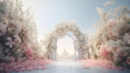 wedding luxury background. Illustration Generative AIの素材