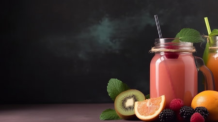 natural fresh smoothie. Illustration Generative AIの素材