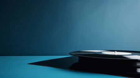 Music background with vinyl records. Illustration Generative AIの素材