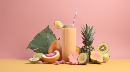 natural fresh smoothie. Illustration Generative AIの素材