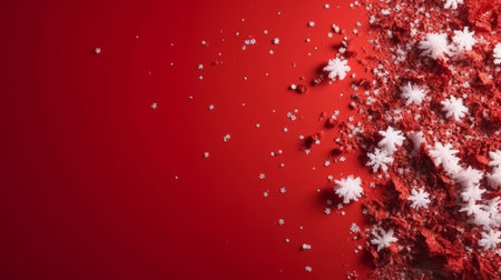 Vivid winter snowflake background with place for text. AI Illustration Generativeの素材