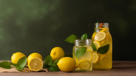 natural lemonade background. Illustration Generative AIの素材