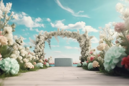 wedding luxury background. Illustration Generative AIの素材