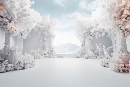 wedding luxury background. Illustration Generative AIの素材