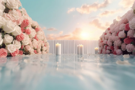 wedding luxury background. Illustration Generative AIの素材