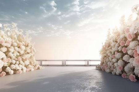 wedding luxury background. Illustration Generative AIの素材