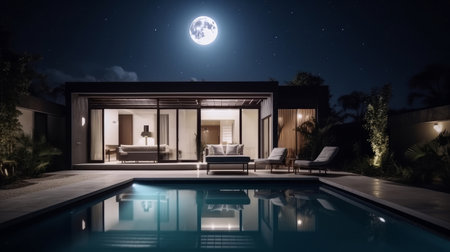 real estate luxury villa. Illustration Generative AIの素材