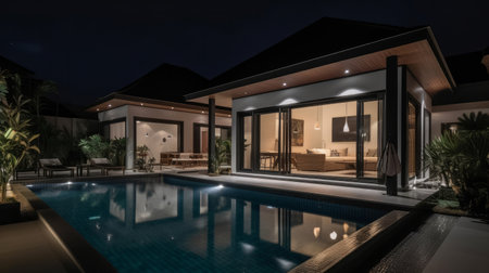 real estate luxury villa. Illustration Generative AIの素材