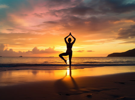 yoga background. Illustration Generative AIの素材