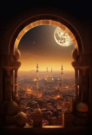 islamic holiday background. Illustration Generative AIの素材