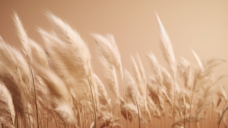 Pampas grass minimalist background. Illustration Generative AIの素材