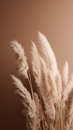 Pampas grass minimalist background. Illustration Generative AIの素材