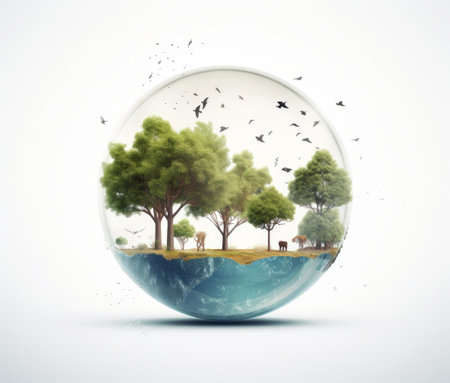 Green Environment Day Background. Illustration Generative AIの素材