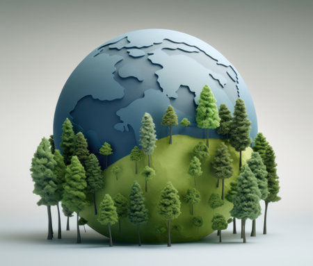 Green Environment Day Background. Illustration Generative AIの素材