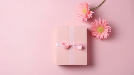 Flowers with gift box. Illustration Generative AIの素材