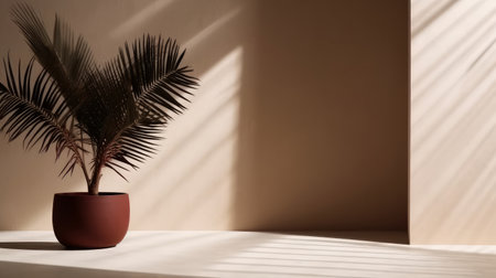 Palm shadow background. Illustration Generative AIの素材