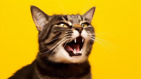 Cat portrait on bright background. Illustration Generative AIの素材