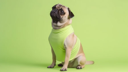 Cute dog in t-shirt. Illustration Generative AIの素材