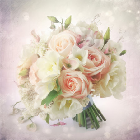 Wedding Floral Bouquet. Illustration Generative AIの素材