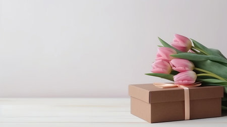 Mother's day background with flowers. Illustration Generative AIの素材