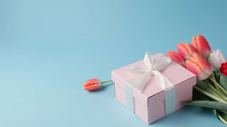 Mother's day background with flowers. Illustration Generative AIの素材