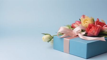 Mother's day background with flowers. Illustration Generative AIの素材