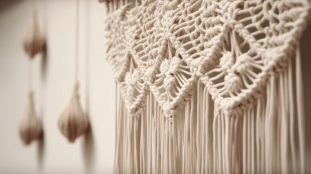 handmade macrame. Illustration Generative AIの素材