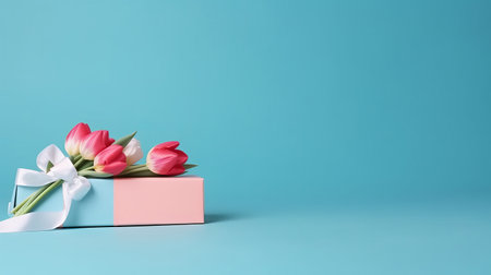 Mother's day background with flowers. Illustration Generative AIの素材