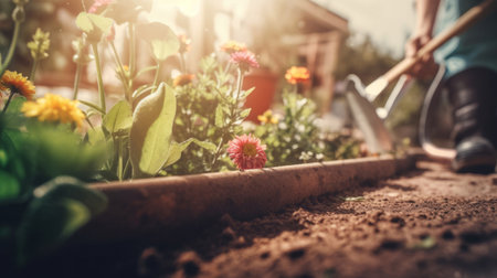 gardening background. Illustration Generative AIの素材