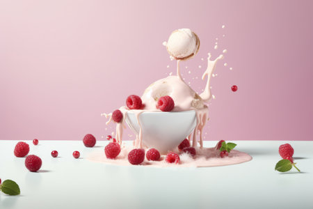 ice cream background. Illustration Generative AIの素材