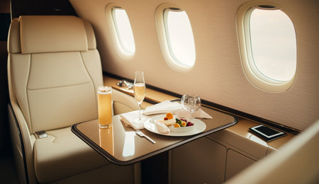 Luxury Jet Interior. Illustration Generative AIの素材